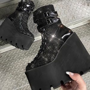 Club Exx Midnight Rhinestone Traitor Boots